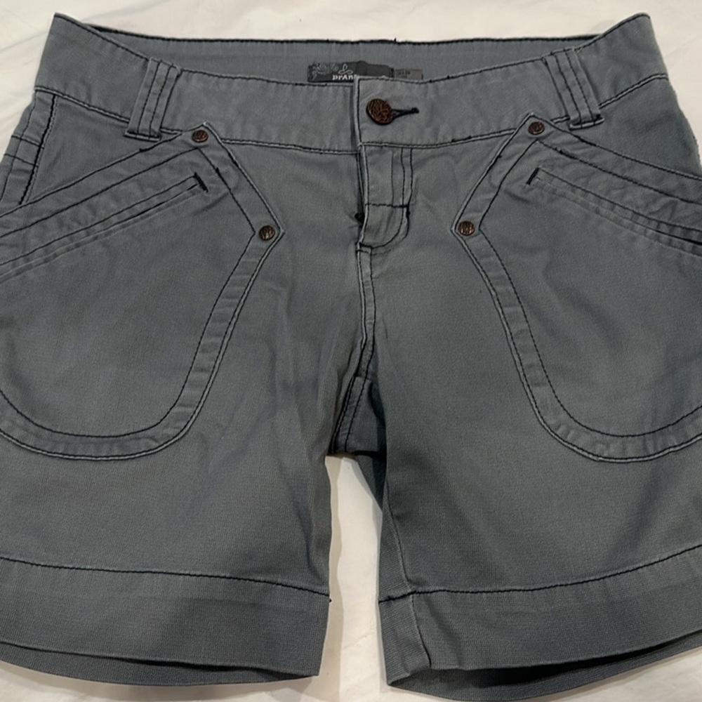 Prana Women's Gray Casual Cotton Shorts